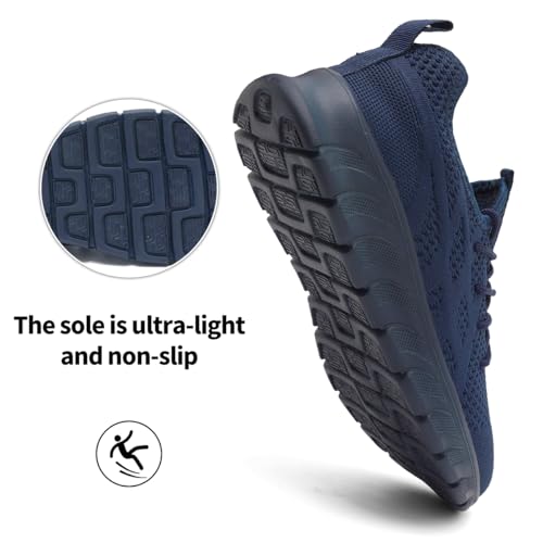 Image of Men's Mesh Breathable Sneakers Lightweight Non Slip Walking Shoes Athletic Running Gym Trainers
