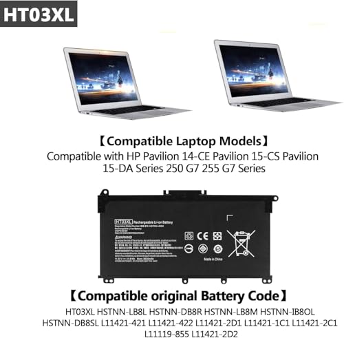 Image of Laptrix Laptop Battery Compatible for HP Pavilion 15Q-DS 15S-FQ Series: 15q-ds0019tu 15q-dy0002au 15s-fq0000ur 15s-fq0020ur 15s-fq2535tu 15s-fq0899no L11119-855 L11421-423 L11421-545 Battery