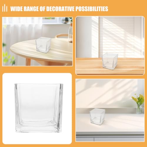 Vases cubes en verre transparent pour sublimer vos centres de table de réception - 4