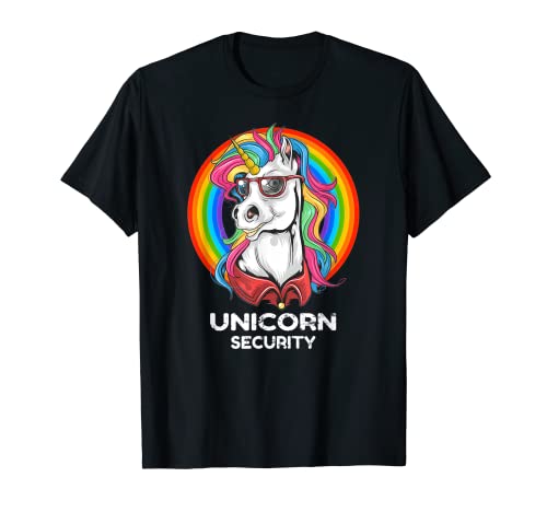 Funny Birthday Girl Gifts Dad Mom Daughter Unicorn Security T-Shirt