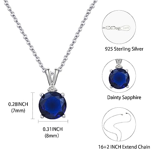 8mm Round Cubic Zirconia Sterling Silver Necklace Dainty Necklace Birthstone Jewelry Pendant Necklaces for Women4