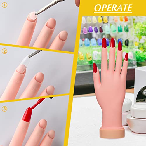 Krofaue A-01 2 Pack Practice Nail Art Trainer Training Hand Tool Flexible Bendable Movable Fake Mannequin Right Hands Manicure Tool thumb #4