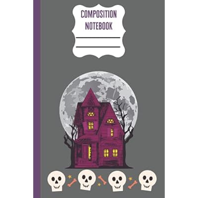Composition Notebook: Haunted House - Wide Ruled Blank Lined for kids, teens, students, teachers, school, home, college writing & notes and back to school - Purple