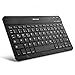 Produktbild REALIKE Bluetooth Tastatur,QWERTZ Deutsches Layout Wireless Bluetooth 3.0 wiederaufladbar Kabellose Tastatur Kompatibel mit Windows,Mac,iOS, Android für Smartphone,iPad,Tablets,PC-Schwarz