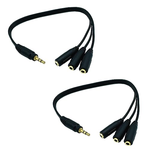 2 cables divisor de audio 3.5 mm 1 macho a 3 hembras miniatura 1