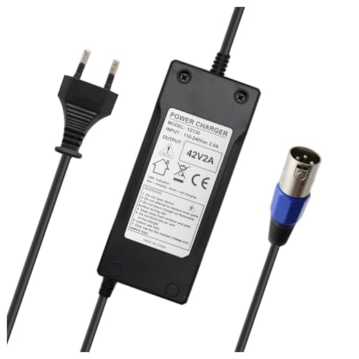 Abakoo Netzteil Ladegerät Ladekabel 42V 2A für 36V Elektro Fahrrad Roller ersetzt HP1202L3 3pin XLR