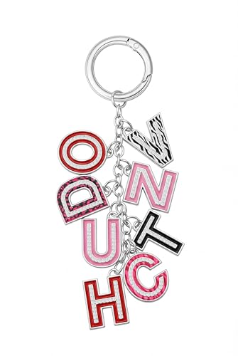 Von Dutch Bag Charm Keychain, Rainbow Safari, Hinged Key Ring