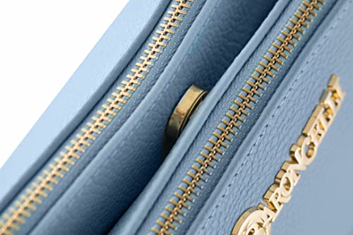 Baroncelli Crossbody Bag Made In Italy With Long Stripe Genuine Italian Soft Leather Blue #TOP5