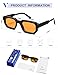 VANLINKER Retro Small Chunky Rectangle Sunglasses for Men Women Vintage Trendy Square Thick Sun Glasses VL9823,Black/Orange