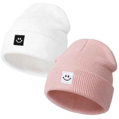Image of DANMY Baby Beanie Hat, Newborn Toddler Winter Warm Knit Hat, Kids Soft Beanie Cap
