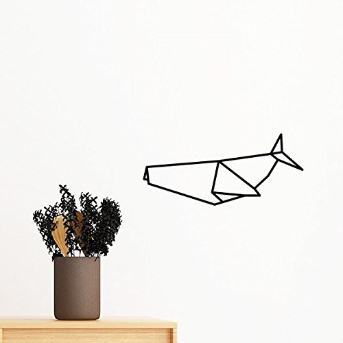Sticker mural requin origami géométrique 100cm adhésif DIY - 2