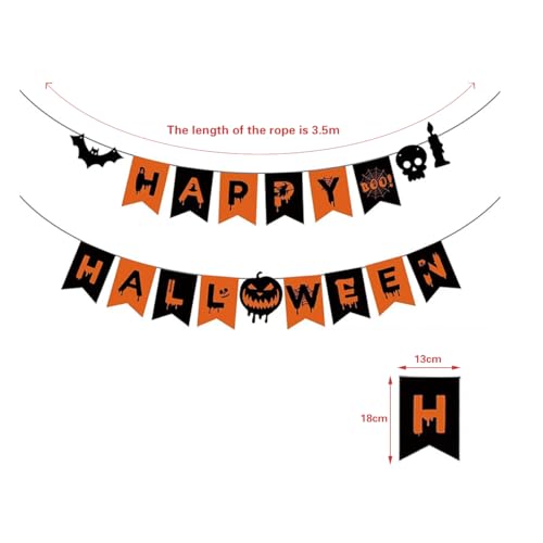 Red Glitter Happy Halloween Banner - Spooky Party Decor For Home & Haunted Houses