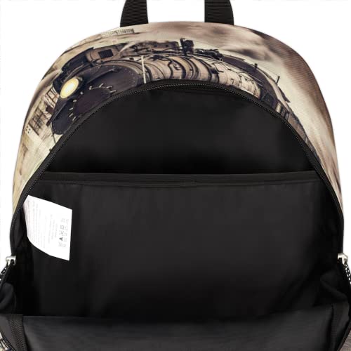 TropicalLife Vintage Steam Train Bookbag 18 Inch School Backpack Teens Girls Boys Schoolbag Shoulder Computer Hiking Gym Travel Casual Travel Daypack4