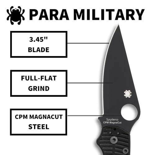 Spyderco Para Military 2 Folding Pocket Knife with 3.4" CPM MagnaCut Steel Blade and G-10 Handle - EDC Knife for Men and Women, Perfect for Hunting, Tactical, Camping - PlainEdge - C81GMCBKP2 - Image 3