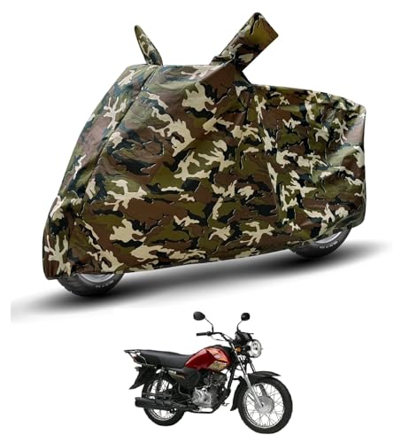 Image of Auto Hub Waterproof Bike Cover Compatible with Yamaha Crux S Dustproof, UV Protection Two Wheeler Bike Crux S Cover - Army Print