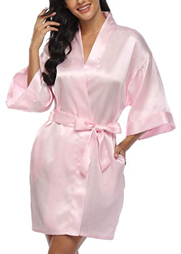 Image of Giova Women Bridal Robe for Bride and Bridesmaid Getting Ready Wedding Party Bathrobe