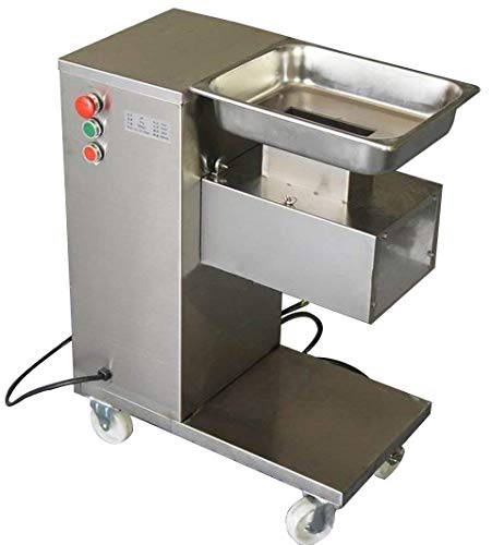 Huanyu 1100 LB/H Commercial Meat Slicer Cutter Stainless Steel Deli Food & Fresh Meat Slicer Electric Meat Cutter Cutting Machine Slicing Machine Food Processor for Restaurants Canteens QE 110Vï¼ˆ2.5mmï¼‰