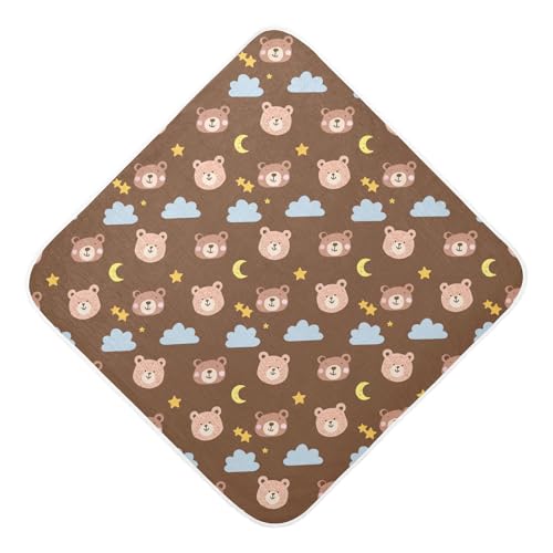 Msyxl Bear Faces Hooded Towel - Ultra Soft & Absorbent Muslin Cotton Bath Towel for Babies, Toddlers, Newborn - Boys & Girls Essential 35