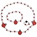 SMITCO Kids Jewelry - for Little Girls and Toddlers to Play Dress Up - Stretch Ladybug Necklace, Ring and Bracelet Set