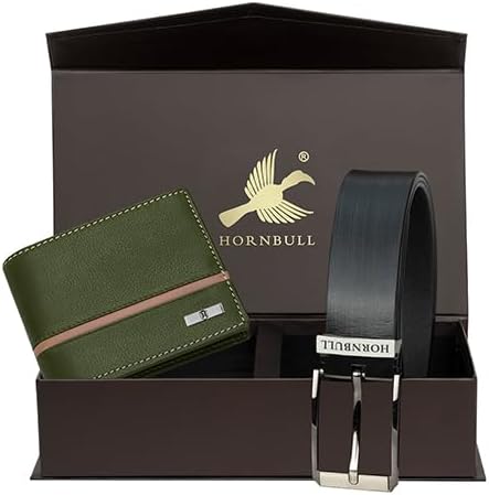 HORNBULL Denial Combo Gift Leather Wallet for Men | Wallets Men with RFID Blocking | Valentine's Day Gift Combo (BW104153),Blue