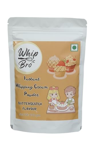 Image of WhipBro Whipping Cream Powder | Butterscotch Flavour | Baking & Dessert Use (200 g)