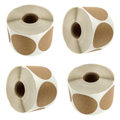 Étiquettes rondes pour confiture autocollantes papier blanc lot de 4 rouleaux adhésifs