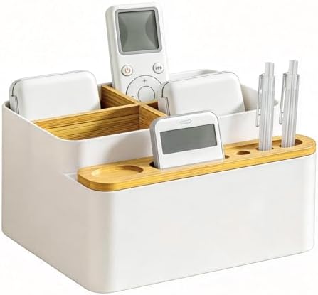 PAVSTINE Remote Stand, Remote Control Organizer with 4 Compartmen...