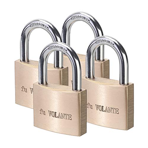 Solid Brass Keyed Alike Padlock, 2 inch (50mm) Wide Body, with Hardened Steel Shackle Lock for Sheds, Storage Unit, Gym and Fence, 4 Pack Solid Brass Keyed Alike Padlock, 2 inch (50mm) Wide Body, with Hardened Steel Shackle Lock for Sheds, Storage Unit, Gym and Fence, 4 Pack
