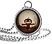 Petit Elfe Poupée de citrouille sur Halloween Scène de nuit Illustration Collier Silhouette Pleine Lune Collier en Verre Dôme