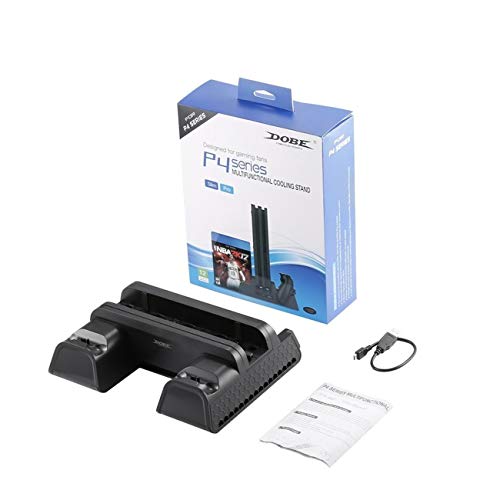Preisvergleich Produktbild Jiobapiongxin TP4-882 Multifunktions-Kühlständer 3 eingebaute Lüfter Dual-Controller-Ladestation Kompatibel für die PS4-Serie JBP-X