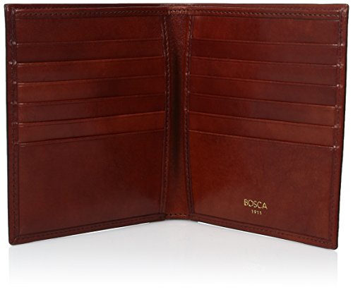 Bosca Men's Wallet, Old Leather 12-Pocket Credit Wallet, Cognac #TOP3