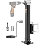 YOMILINK Upgrade 8000 lbs Trailer Jack, Drill Jack, Bolt-On, 28.6' Vertical Travel, Heavy Duty, Adjustable Drop Leg, for Utility Trailer, Yacht, Boat