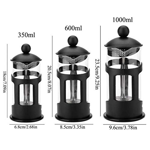 Amake 350 600 1000Ml Portable Manual French Press Coffee Maker Filter Pot Home Coffee Machine Coffee Maker Filter Tool (Capacity : 350Ml) #TOP6