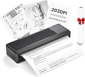 vretti Portable Printer Wrieless, P83 Inkless Printer,Portable Machine Supports A4 Thermal Label,Compatible with Android and iOS Phone & Laptop