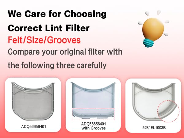 DLEX3700W DLE3400W DLE3500W DLEX3370V DLEX3700V DLEX3570W DLGX3701W DLE3050W DLEX3370W for LG Dryer Lint Filter Replacement and Kenmore elite dryer lint filter,Replaces ADQ56656401 ADQ566564 AP4457244 by APPLIANCEMATES - Used condition - Image 6