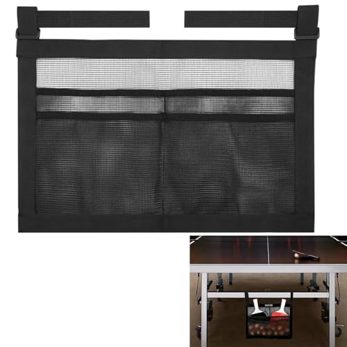 Ping Pong Paddle Holder with Mesh Storage Bag – Under Table Tennis Racket Organizer for Balls & Paddles, Easy Install Hanging Straps, Sports Holder for Pickleball & Table Tennis Accessories,Black by MazArinGyx - Used condition - CA$12.83