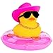 wonuu Car Rubber Duck, Yellow Duck Decoration Dashboard with Sun Hat Swim Ring Necklace Sunglasses for Car Dashboard Decorations