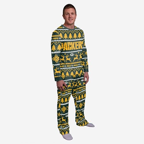 FOCO Green Bay Packers NFL Family Holiday Pajamas - Mens - XXXL