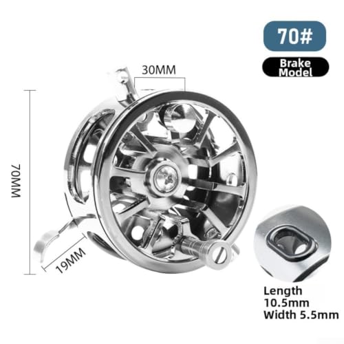 Carrete de pesca de metal de 60mm y 70mm con brazo giratorio 360 6