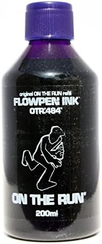 OTR .484 On The Run Flowpen Permanent Ink Refill 200ml for Street Art Empty Graffiti Markers, Mops and Dripsticks (Violet) by OTR