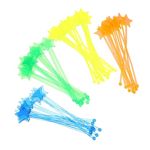 Unomor 50Pcs Colorful Mixing Rods for Drinks Multi Functional Cocktail Stirrer for Juices Milk Tea and Cocktails Kitchen Stirring Rods with Ergonomic Design