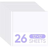 26 Sheets White Cardstock Paper 12x12, 65lb Thick Card Stock 12x12 Bright White Scrapbook Paper for Cricut Printer, Card Making, Invitations, Photo Albums, DIY Crafts, School Projects, Smooth Surface