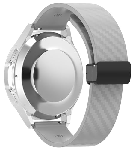 LYSMVIVI Carbon Fiber Silicone Watch Band 20mm 22mm Quick Release Magnetic Watch Band for Men Women, Magnetic Clasp Strap