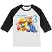 Personalized Winnie Bear Birthday Shirt | Handmade Decorated Shirt | Personalized with Name and Age | Unisex 3/4 Sleeve Raglan T-Shirt