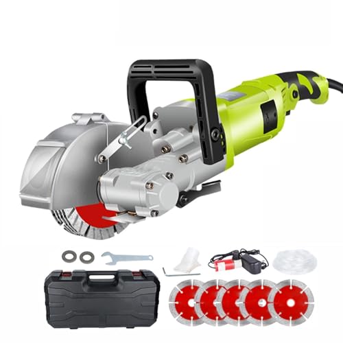 QIeCny Scanalatrice per Muri (4000 W/7500 Giri/min), Macchina per Scanalature A Muro, Senza Angoli Morti/Senza Polvere, profondità di Taglio: 0-37 Mm + Larghezza Massima: 33 Mm,125mm