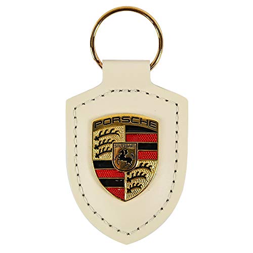 Porsche Genuine Blue Crest Leather Key Chain