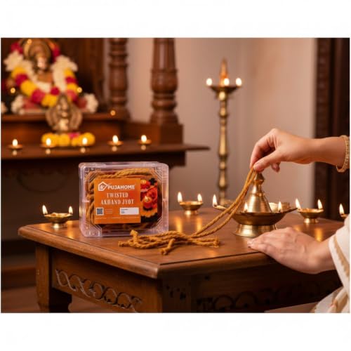 Image of Twisted Cotton Wicks- Pack of 12 | Akhand Jyot Batti for Diya | Cotton Moli Thread for Pooja, Arti, Mandir, Oil Lamp, Aarti, and Meditation Special in Red and Yellow Colour