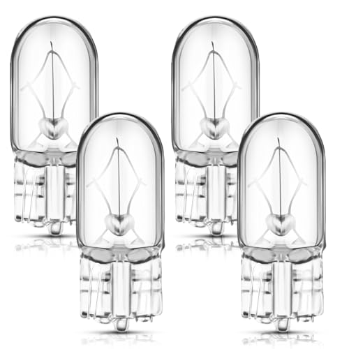 Rossesay 2827NATB Bulb 2825 Bulb 12V 5W W2.1 x 9.5D Base Natural Clear Light Bulbs Parking Light Bulb Side Marker Light Bulb Front Lights Headlights Bulb Miniature Light Bulb