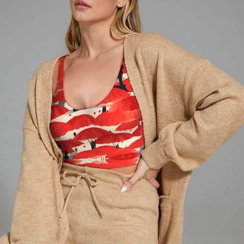Chaleco de yoga para mujer HYTTER con estampado de Torre Eiffel y paraguas rojo en talla M 7