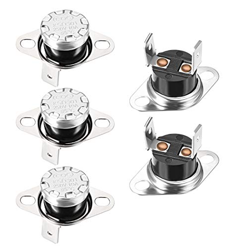 sourcing map KSD301 Interruptor Térmico para 95 °C, Termostato del Interruptor de Control Temperatura 10A Normalmente Cerrado NC para Microondas Horno Cafetera Calefacción Eléctrica, 5pcs